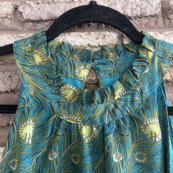 Liberty of London Target Hera Peacock Feathers High Neck Halter Top Size Small - Picture 7 of 10